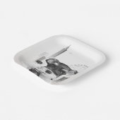 Schnauzer met camera papieren bordje (Gebogen)