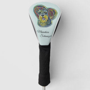 Schnauzer met hart Glas in lood Golfheadcover