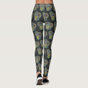 Schnauzer met hart Glas in lood Leggings
