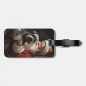 Schnauzer met Sinterklaas Feestelijke Kerstmis Bagagelabel (Achterkant horizontaal)