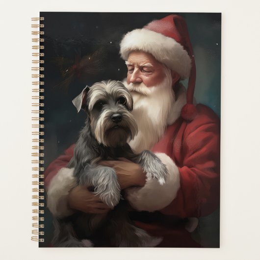 Schnauzer met Sinterklaas Feestelijke Kerstmis Planner (Voorkant)
