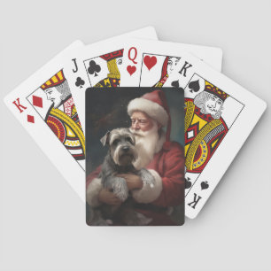Schnauzer met Sinterklaas Festive Kerstmis Pokerkaarten