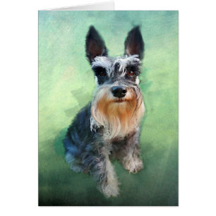 Schnauzer Miniature Dog Eau Couleur Art Peinture