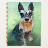 Schnauzer Miniature Dog Eau Couleur Art Peinture (Devant)
