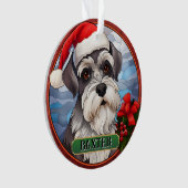 Schnauzer miniature en verre teint personnalisé (devant)