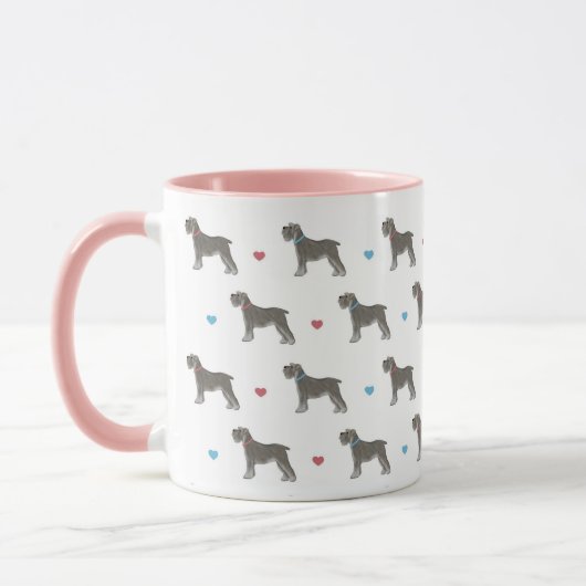 Schnauzer miniature et Mug Coeur (Gauche)
