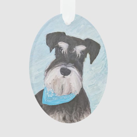 Schnauzer (Miniature) Peinture - Chien original mi (devant)