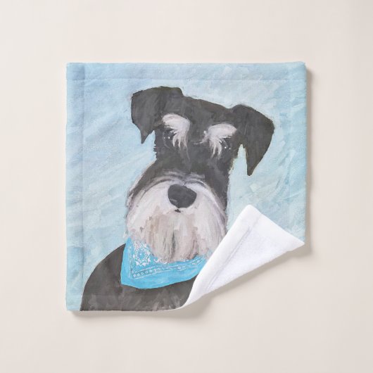 Schnauzer (Miniature) Peinture - Joli chien origin (Gant de toilette)