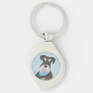 Schnauzer (miniatuur) schilderen - Stomme oorspron Sleutelhanger