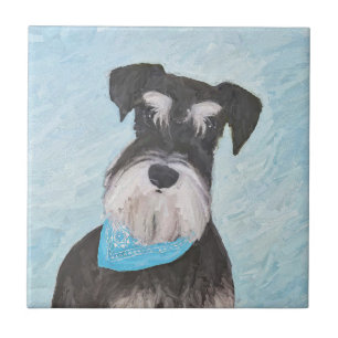 Schnauzer (miniatuur) schilderen - Stomme oorspron Tegeltje