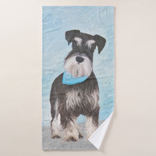 Schnauzer (miniatuur) schilderen - Stomme originel Bad Handdoek (Badhanddoek)