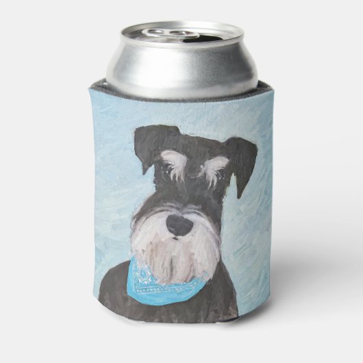 Schnauzer (miniatuur) schilderen - Stomme originel Blikjeskoeler (Blikje Achterkant)