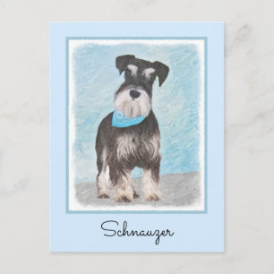 Schnauzer (miniatuur) schilderen - Stomme originel Briefkaart