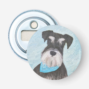 Schnauzer (miniatuur) schilderen - Stomme originel Button Flesopener