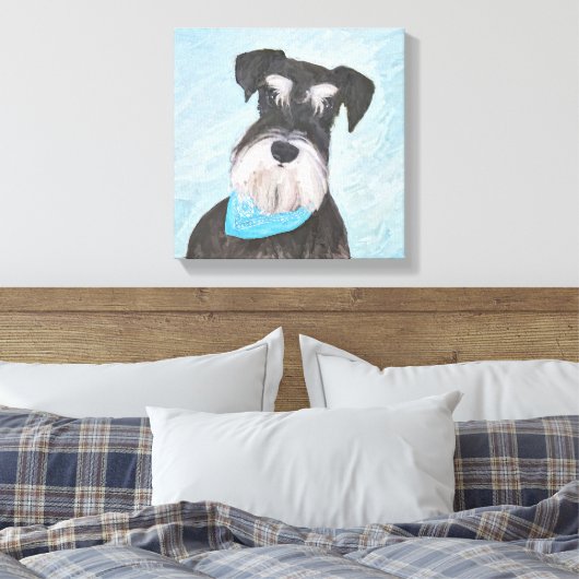 Schnauzer (miniatuur) schilderen - Stomme originel Canvas Afdruk (Insitu (Slaapkamer))