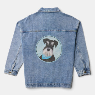 Schnauzer (miniatuur) schilderen - Stomme originel Denim Jacket