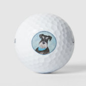 Schnauzer (miniatuur) schilderen - Stomme originel Golfballen (Voorkant)