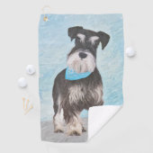 Schnauzer (miniatuur) schilderen - Stomme originel Golfhanddoek (Insitu)