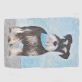 Schnauzer (miniatuur) schilderen - Stomme originel Golfhanddoek (Horizontaal)
