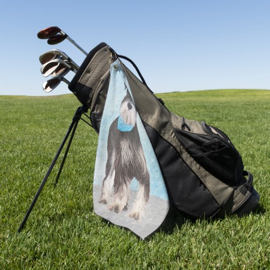 Schnauzer (miniatuur) schilderen - Stomme originel Golfhanddoek (Groen)