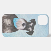 Schnauzer (miniatuur) schilderen - Stomme originel iPhone Hoesje (Achterkant horizontaal)