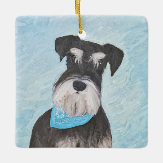 Schnauzer (miniatuur) schilderen - Stomme originel Keramisch Ornament (Voorkant)