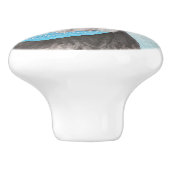 Schnauzer (miniatuur) schilderen - Stomme originel Keramische Knop (Zijkant)