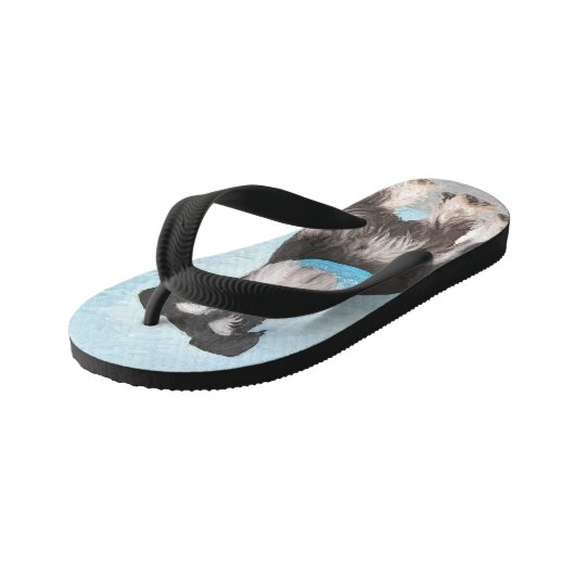 Schnauzer (miniatuur) schilderen - Stomme originel Kinder Teenslippers (Schuin)