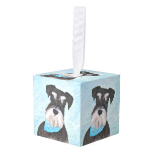 Schnauzer (miniatuur) schilderen - Stomme originel Kubus Ornament