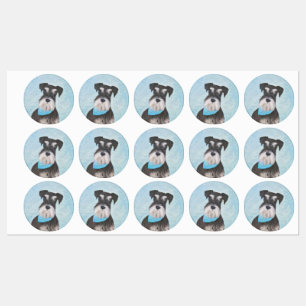 Schnauzer (miniatuur) schilderen - Stomme originel Labels