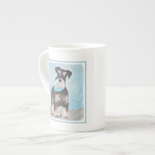 Schnauzer (miniatuur) schilderen - Stomme originel Porselein Kop