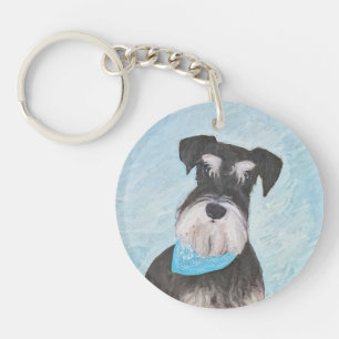 Schnauzer (miniatuur) schilderen - Stomme originel Sleutelhanger