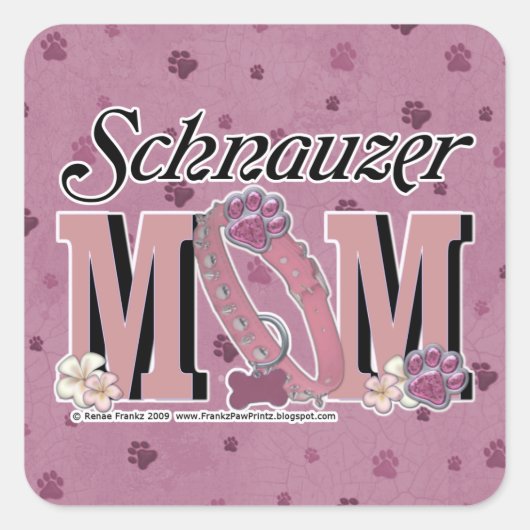 Schnauzer MOM Vierkante Sticker (Voorkant)