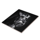 Schnauzer Monochrome Portrait Tegeltje (Zijkant)