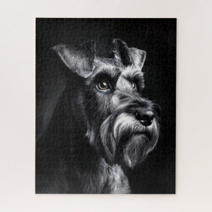 Schnauzer monochroom portret legpuzzel