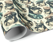  Schnauzer naadloze illustratie Cadeaupapier (Rol Hoek)