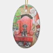 Schnauzer Noël Chien Art ornement de Noël (Gauche)