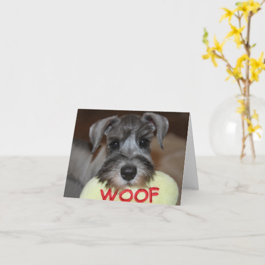 Schnauzer Notecards Kaart (Gele Bloem)