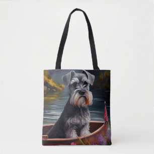 Schnauzer op een peddel: Een landschappelijk avont Draagtas