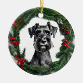 Schnauzer ornement de couronne de Noël (Devant)