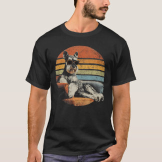 Schnauzer papa grappige hond zonnebril vintage t-shirt