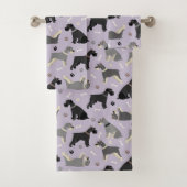 Schnauzer Paws and Botten Bath Towel Set Bad Handdoek (Insitu)