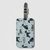 Schnauzer Paws en Botten Bagagelabel (Voorkant (verticaal))