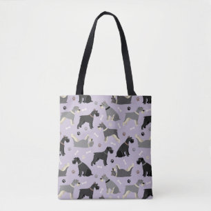 Schnauzer Paws en Botten Canvas tas