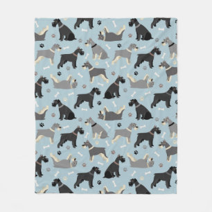 Schnauzer Paws en Botten Fleece Deken