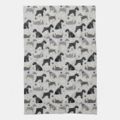 Schnauzer Paws en Botten Kitchen Towel Theedoek (Verticaal)