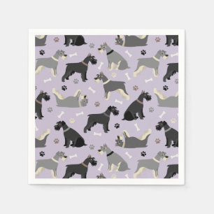 Schnauzer Paws en Botten Napkins Servet