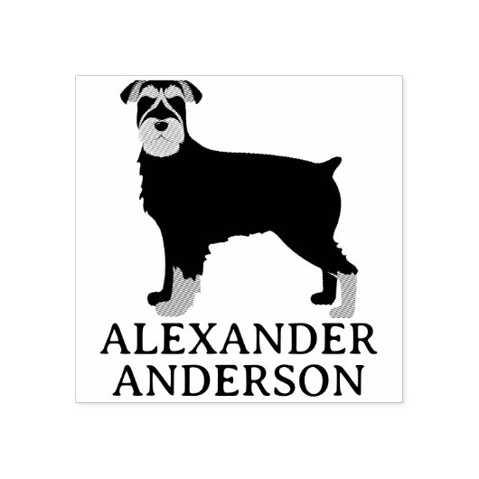 Schnauzer Personaliseer Rubber Stamp Rubberstempel (Afrduk)