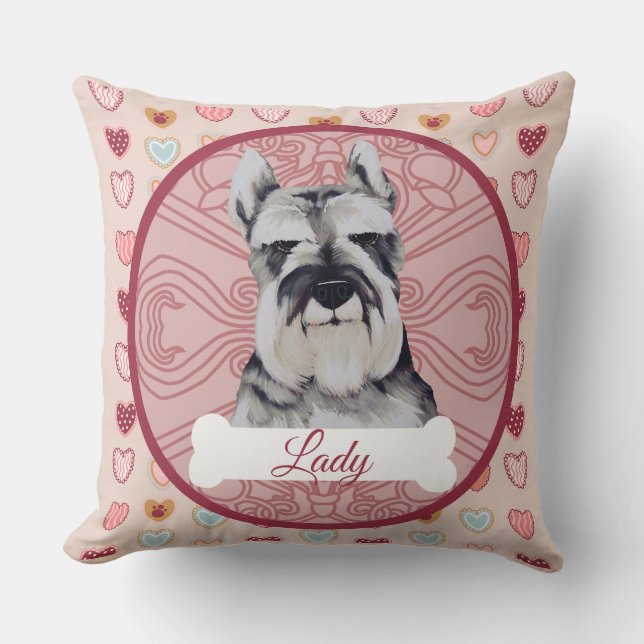 Schnauzer Personalize Valentine Pillow Kussen (Voorkant)