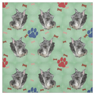 Schnauzer Portrait Stof